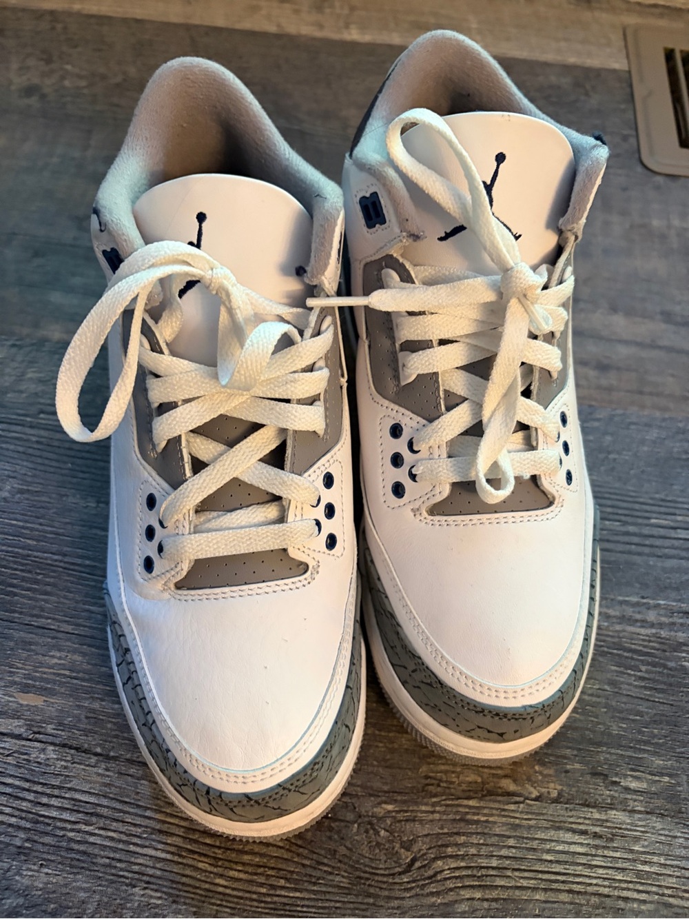 Jordan Kids White and Gray Low Top Retro Sneakers